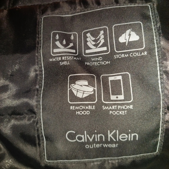 Calvin Klein Outerwear Black Polyester Coat Jacket W/ Detachable Zipper Hood XXL - Picture 5 of 9